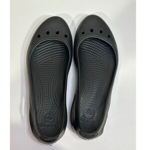 Crocs Black Ballet Flats Size 9 Comfort Core Soft Foam Slip On Minimalist Staple